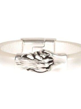 NWT  Silver Plated Hand & Paw Project™ Charm Leather Bracelet (Large & X-Large)